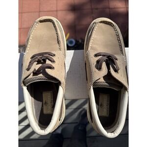 Margaritaville Souls Of The Tropic Shoes Men Size 9.5 Loafer Tan Brown Leather